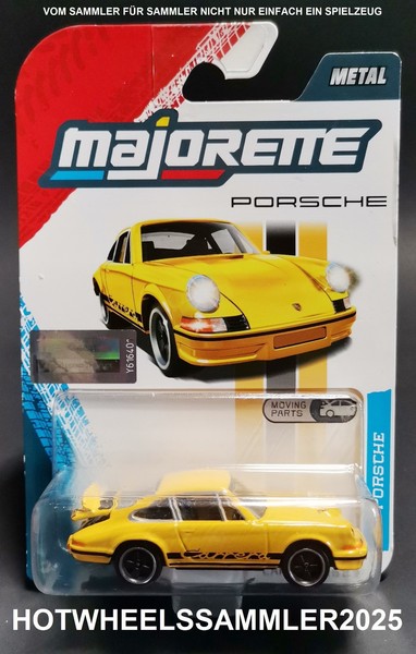 "Majorette \"Porsche 911 Carrera Rs 2.7\" Moving Parts Gelb UngeÖFfnet Ovp Neu"-image