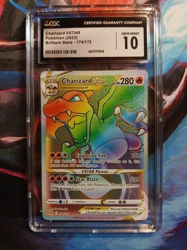 Charizard VSTAR (Secret) 174/172 Swsh09: Brilliant Stars Holo CGC 10 GEM MINT