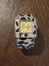 VTG Strada Cuff Watch Animal Print Blingy Spa...