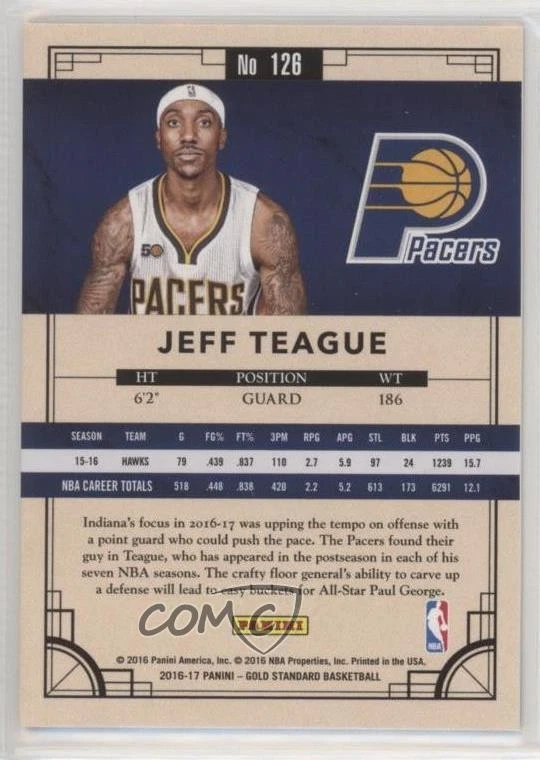 2016-17 Panini Gold Standard AU /79 Jeff Teague #126 - Image 2 of 2