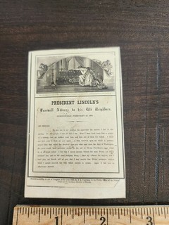 c. 1865 President Abraham Lincoln Farewell Address CDV – Chicago Studio