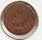 US Rare Old West 1880 Indian Head Penny Coin American Collection Shield Cent USA