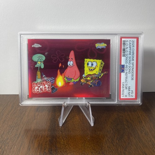 Topps Chrome SpongeBob - Song Songs: Campfire Song Song 5/5 OMEGA! PSA 8, Pop 1!