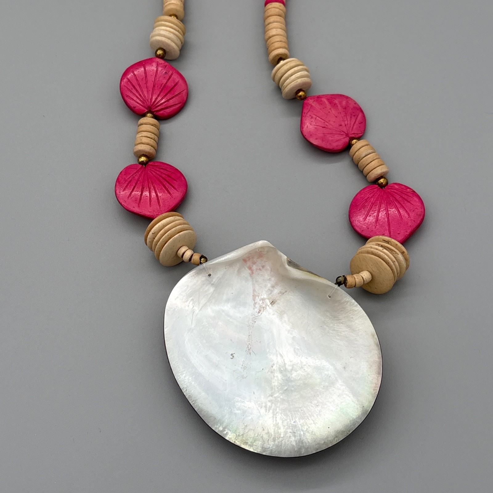 Abalone Shell Gemstone Handmade Big Statement Nec… - image 13