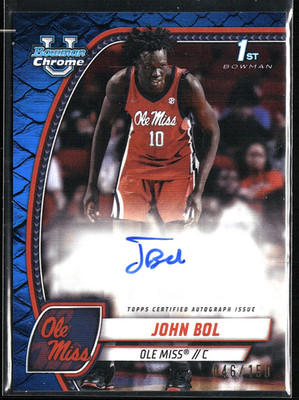 John Bol 2024-25 Bowman Chrome U 31 Blue Reptilian Autographs /150 RC AUTO