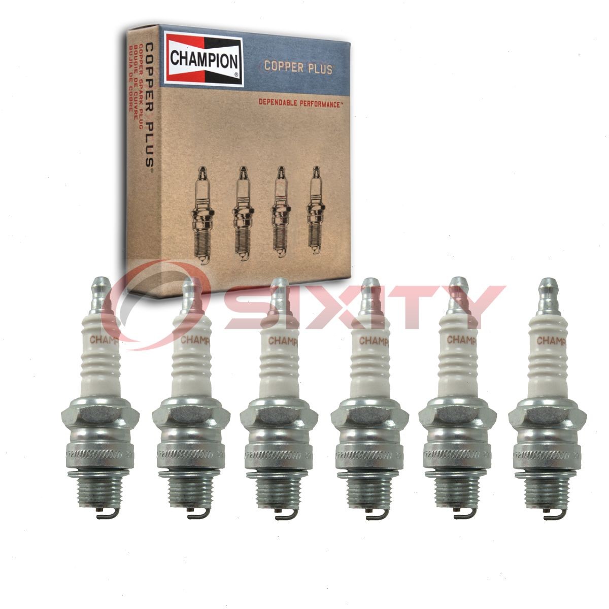 6 pc Champion Copper Plus Spark Plugs for 1942 Plymouth P14S Deluxe 3.6L L6 jz