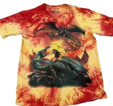 VTG Dragons Red Yellow Fire Youth XL The Mountain Tee Fantasy Y2K Made In USA