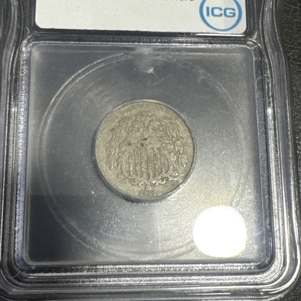 1868 Shield Nickel 5c - ICG "Authentic" 🔥  - Image 2 of 4