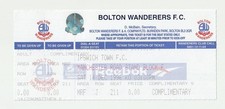 14/12/1996 Complete Ticket : Bolton Wanderers v Ipswich Town