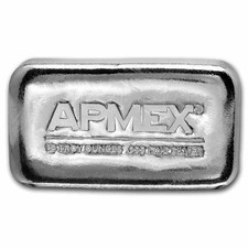 10 oz Cast-Poured Silver Bar - APMEX 80.04 per troy oz