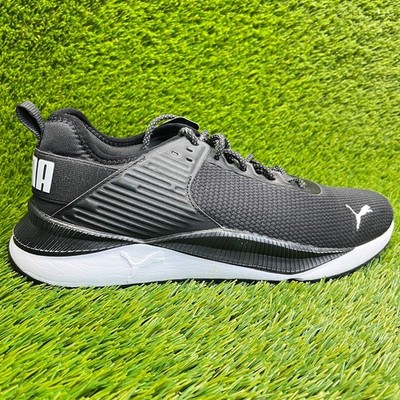 Puma PC Runner Mens Size 10.5 Black White Athletic Running Knit Shoes Sneakers