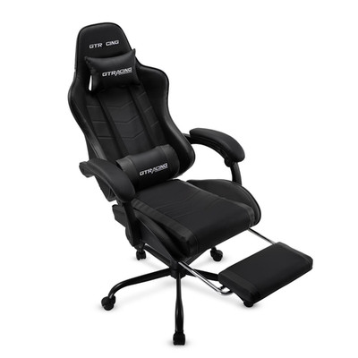 GTRACING GTWD-200-Gaming Chair with Footrest black DAMAGED BOX