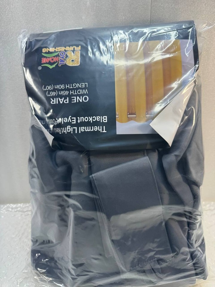 Thermal Insulated Blackout Ring Top Eyelet Curtains for Bedroom Windows ...