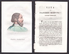 1820 Parmigianino Pittore Italia Ritratto Incisione