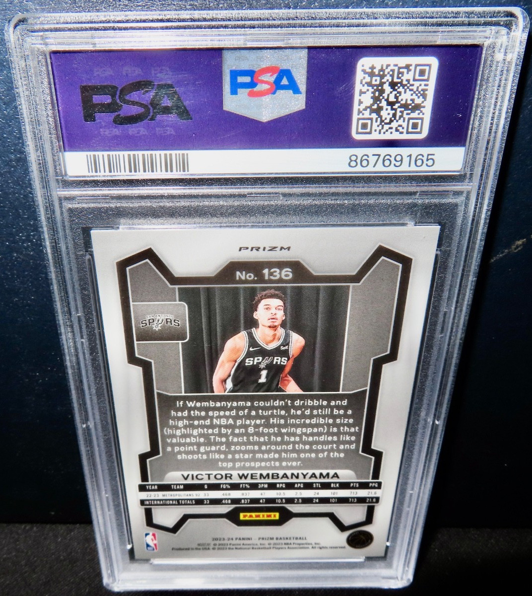 2023 PANINI PRIZM VICTOR WEMBANYAMA ROOKIE PSA 10 GEM MINT GREEN #136 RC !!! view 10