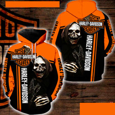 Hot Harley Davidson Skull All Over Print 3D Hoodie For Fan Model Cool 2025