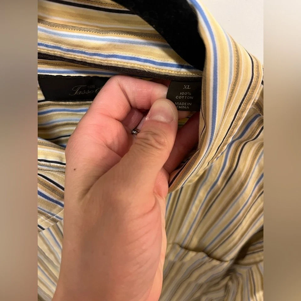 Camisa de vestir Tasso Ella 100 % algodón a rayas talla XL Foto 4 de 4