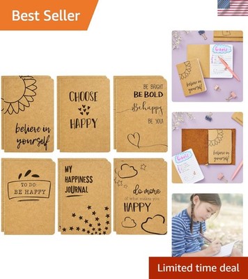Portable A6 Brown Kraft Notebooks - 12 Pack of Lightweight Travel Journals