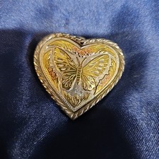 Vintage Butterfly Heart Floral Western Womens Belt Buckle
