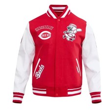 Cincinnati Reds Varsity Jacket – Red / White Wool & Leather Bomber Style Coat