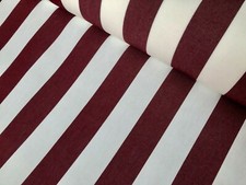 Burgundy Striped DRALON Outdoor Teflon Upholstery Curtain Fabric 320cm Wide