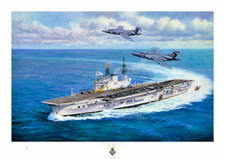 HMS EAGLE with Buccaneer S2 of 800 NAS - A3 ART PRINT