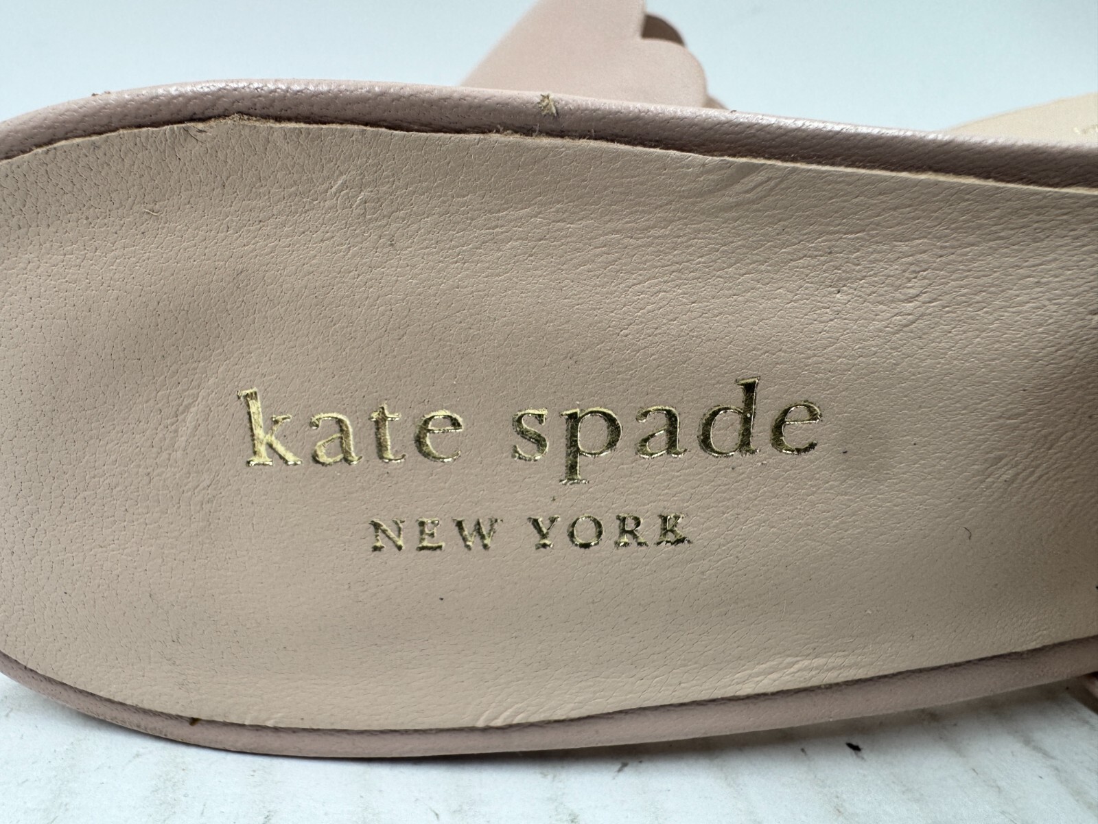 Kate Spade Warren Scalloped  Sandals Women's  Size 9.5 Pink Leather Slip On Shoe thumbnail 8