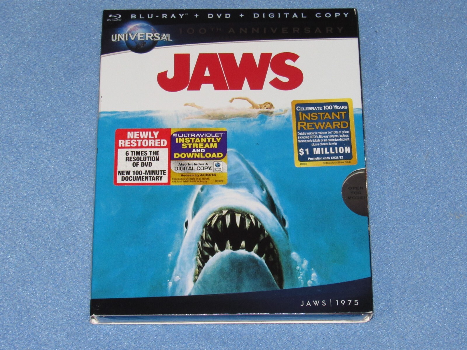 2 Spielberg Films Lot JAWS (BluRay/DVD) & E.T. (BluRay/DVD) ***BRAND