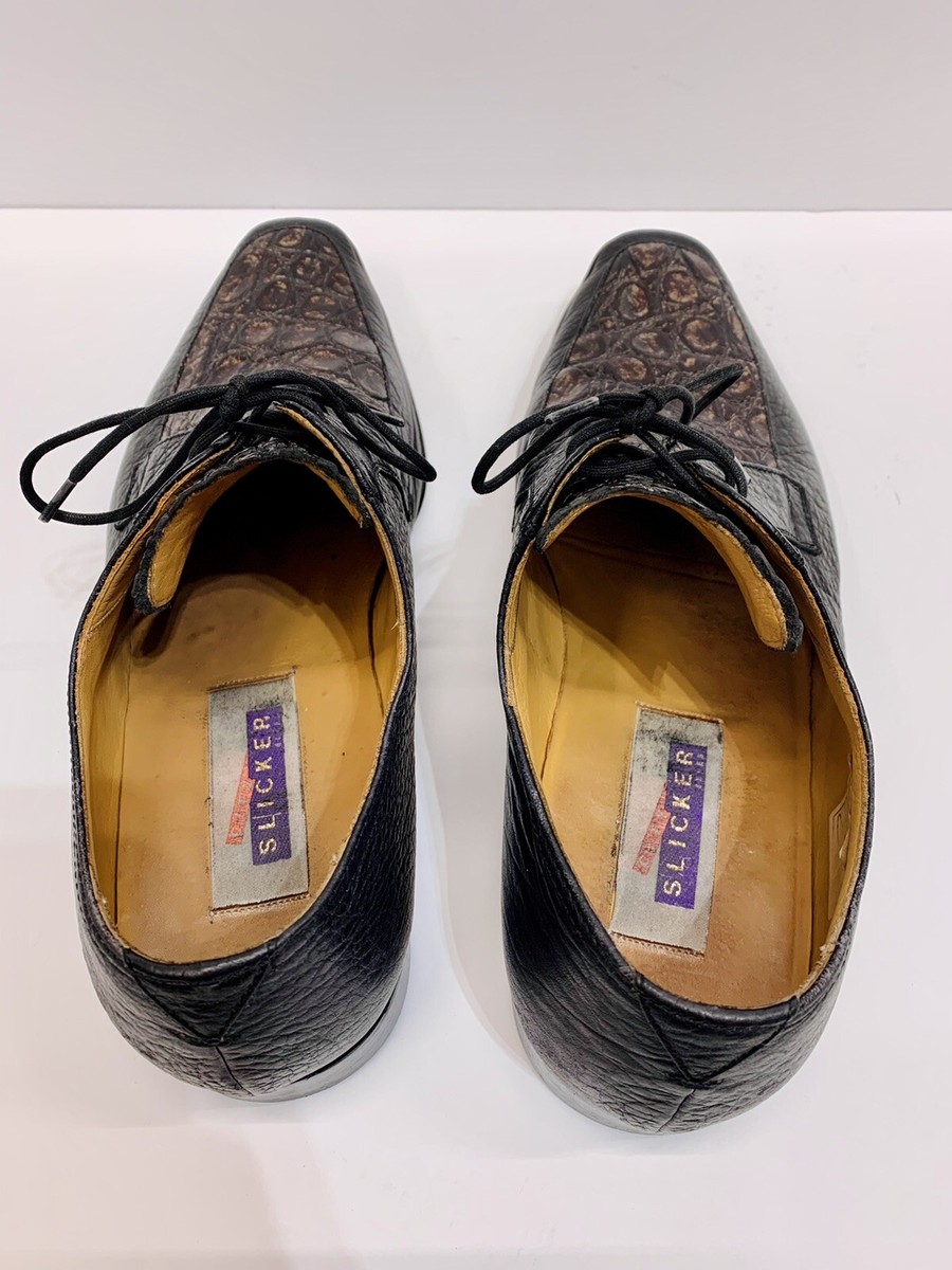 City Slicker Black Gator Dress Shoes - Size 8 Men display picture 1