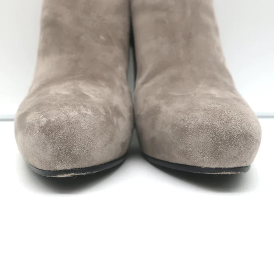 Prada Ankle Boots Taupe Suede Size 37 Hidden Platform Booties - Image 4 of 4