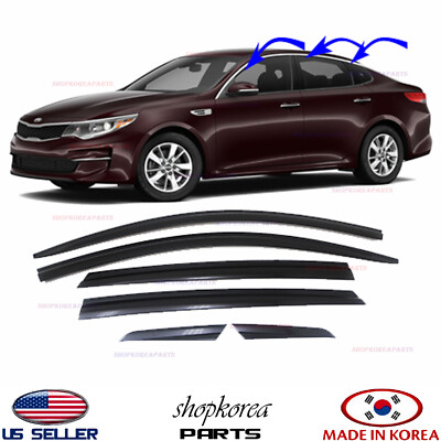 SMOKED DOOR VISOR WINDOW RAIN WIND VENT DEFLECTOR 6PCS fits KIA OPTIMA 2016-2020
