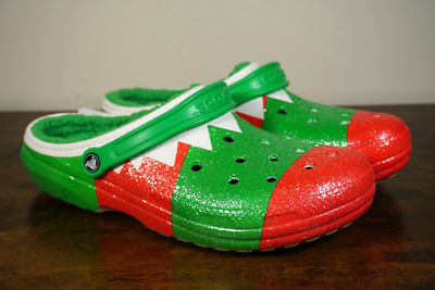Crocs Classic Lined Holiday Christmas Elf Lined Clogs Shoes  display picture 2