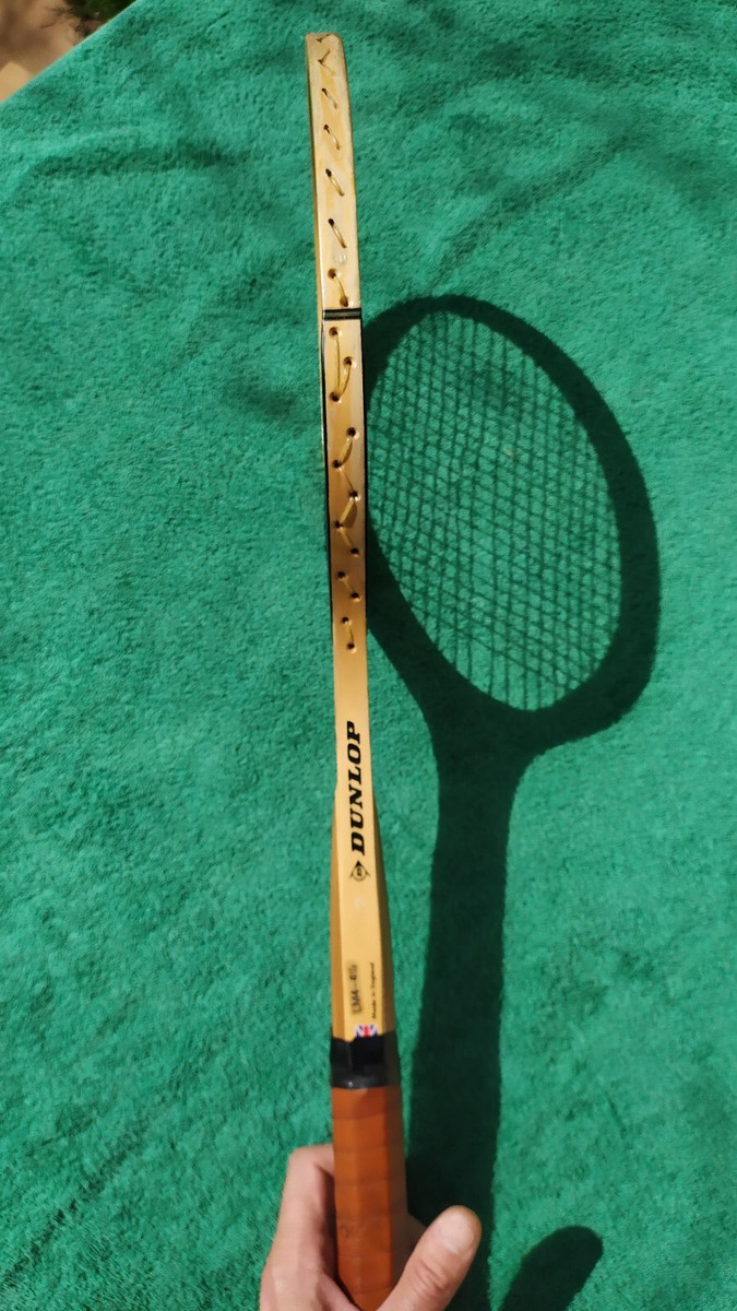 Raquette De Tennis Vintage Dunlop Maxply McEnroe - Bois Très Utilisée Avec Housse