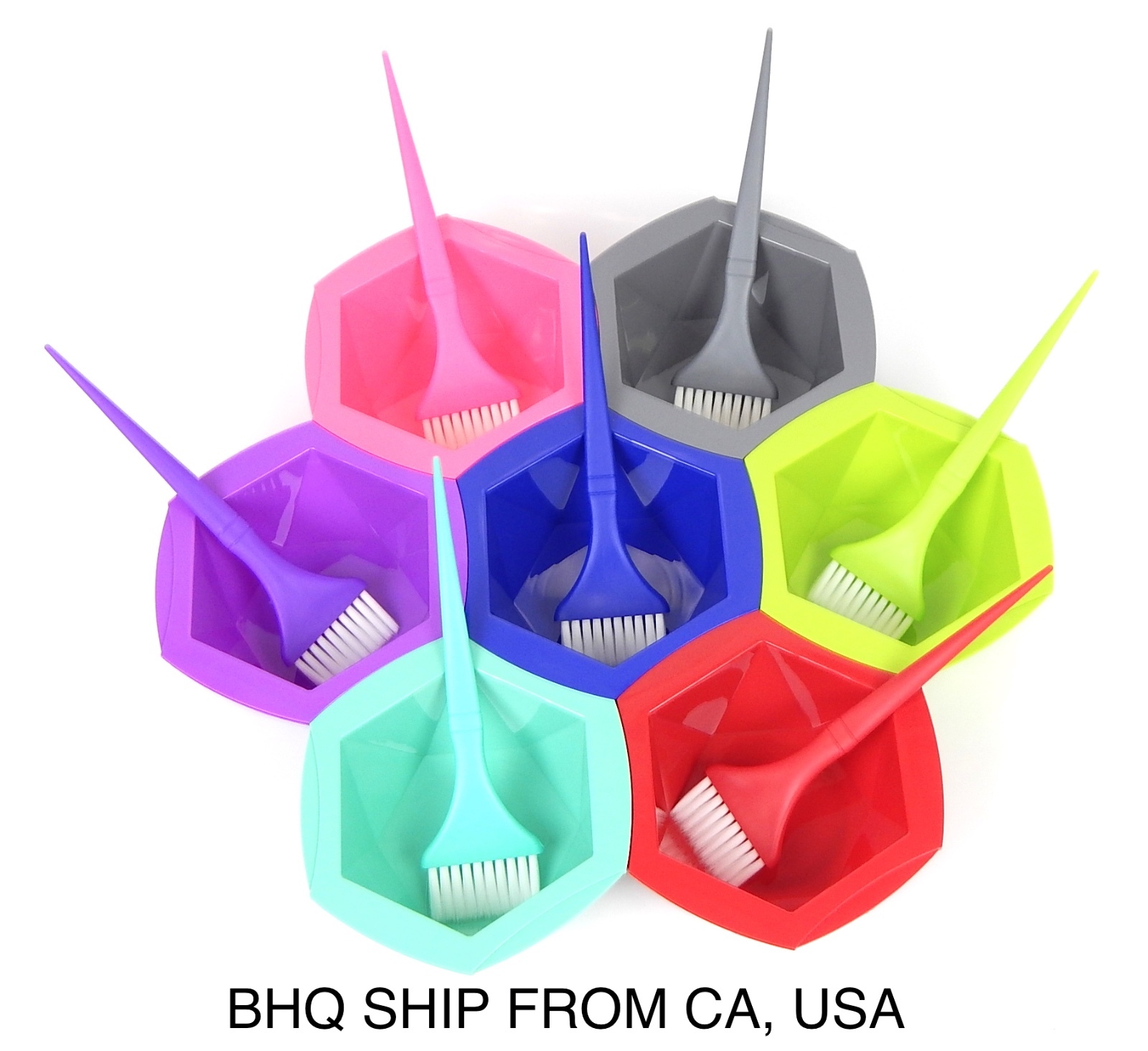 7-Color Rainbow Hair Dye Brush and Bowl Set for Hair Coloring