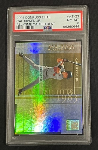 Donruss Elite 2003 #AT-23/211 Cal Ripken Jr. Los mejores éxitos de carrera de todos los tiempos - Imagen 2 de 3