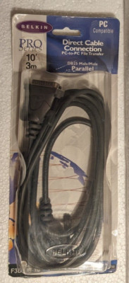 Belkin DB25 Male Parallel Direct PC-to-PC File Data Transfer Cable F3D508-10