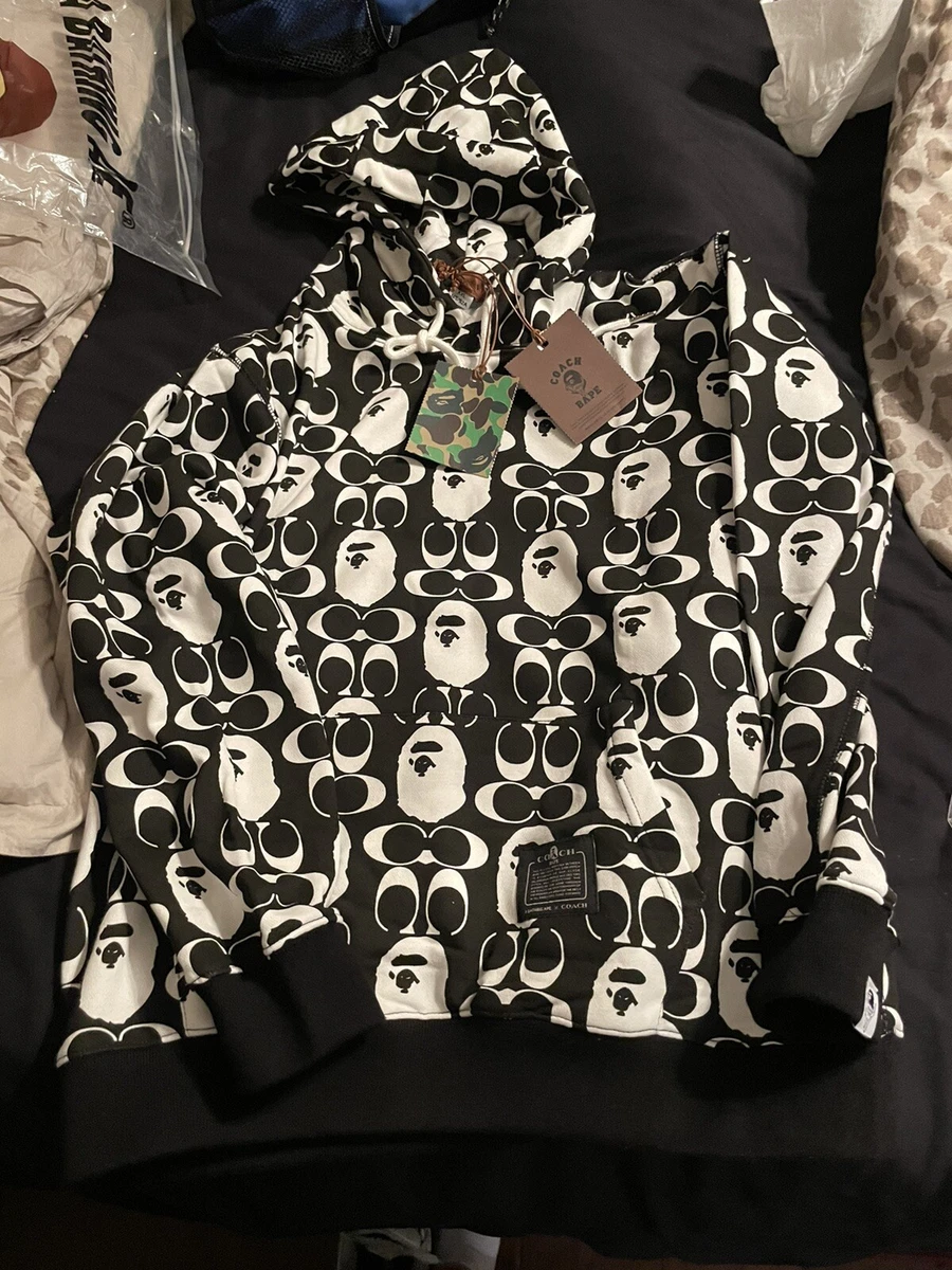 bape coach hoodie large