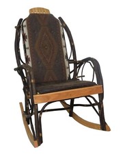 Amish Hickory Rocking Chair Pad Cushion Set in Dark Apache Fabric
