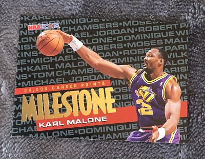Karl Malone 95-96 NBA Hoops MILESTONE  #212 Utah Jazz  A29