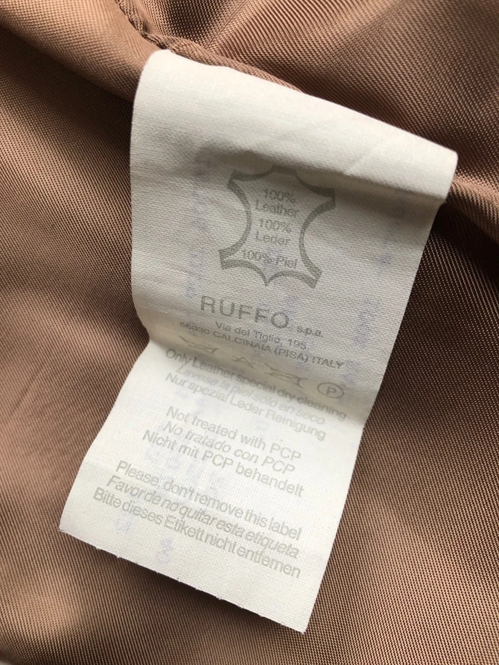 Vintage Women’s ORIGINAL HELMUT LANG Tan Leather Coat sz 40 Italy - Image 4 of 4