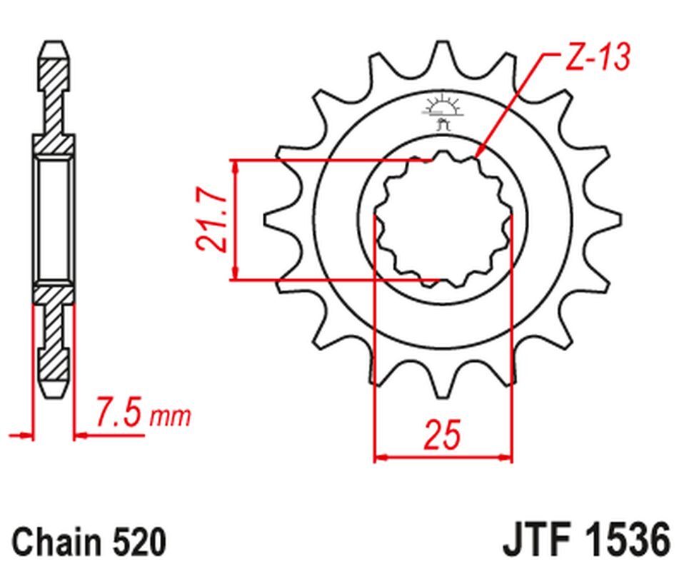 Pignon avant JT 585 14 en acier chromoly ultra résistant pour Kawasaki et Yamaha
