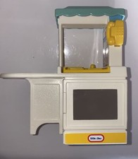 Vintage Little Tikes Party Kitchen Doll House Furniture Counter Stove Blue Top