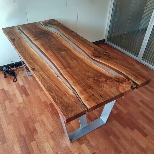 Epoxy Table, dining, sofa, center table top Live Edge Walnut Table ,Custom Made
