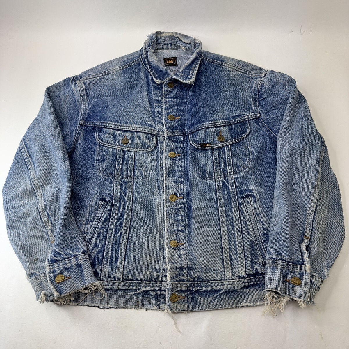 Vintage Lee Denim Trucker Jacket Mens Large Blue Wash PATD-153438