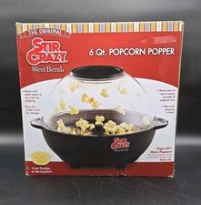 West Bend Stir Crazy 6 Quart Electric Popcorn Maker Popper 82306 Black