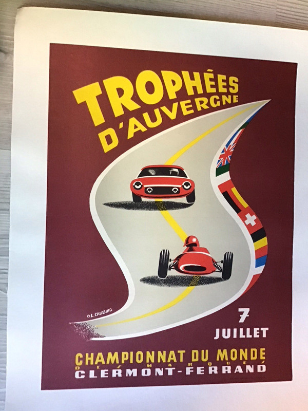 AUTOMOBILIA/RARE TROPHEES D' AUVERGNE/CLERMONT FERRAND/ORIGINAL POSTER