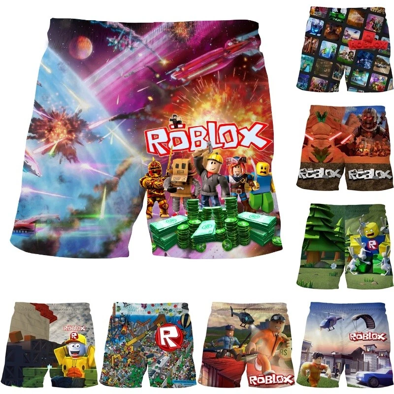 Kids Boys 3D Roblox Game Swim Shorts Swimming Trunks Beach Wear