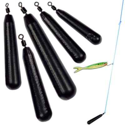 Drop Shot Lead Life - ORANGE Rod Lead Predator Lead Round Eyelets Swirl Walleye Lead