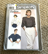 Vtg 1989 McCall's Pattern #9294 Pull over Tops Size 6-24