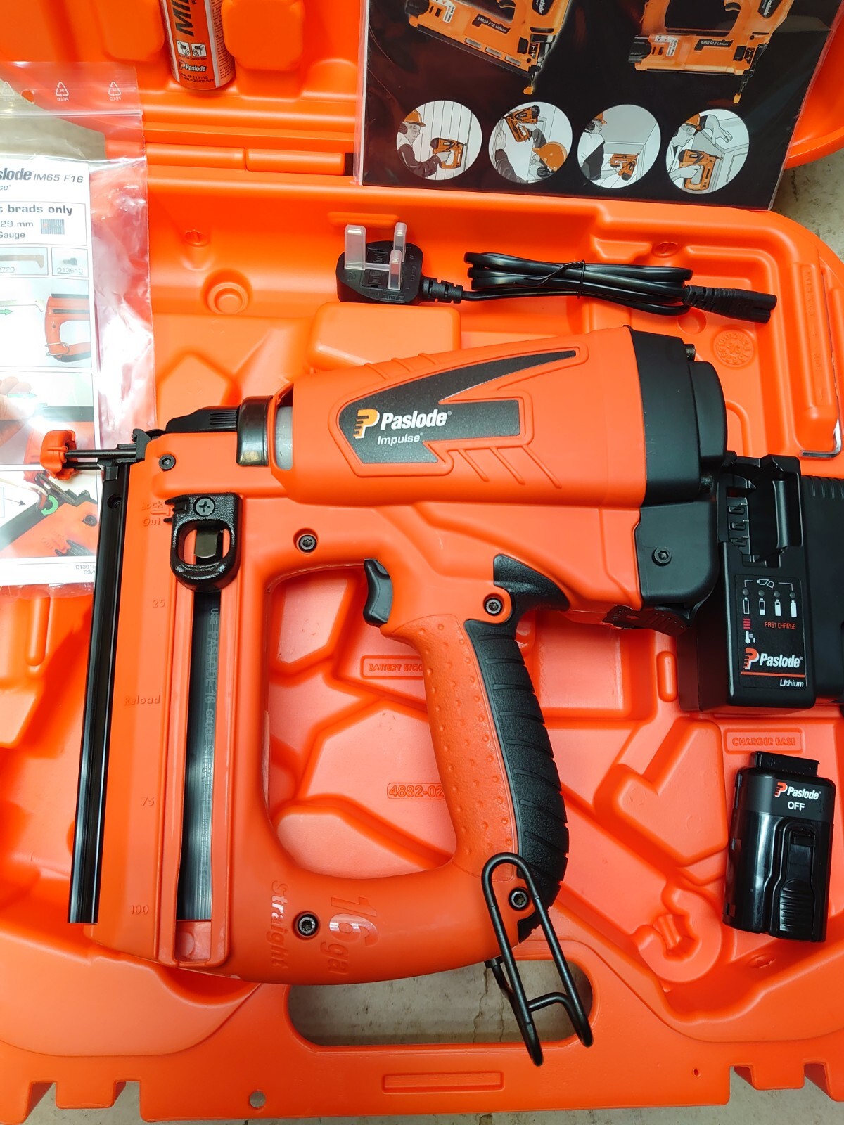 Paslode IM65 F16 Straight Lithium 2nd Fix Brad Nail Gun New eBay